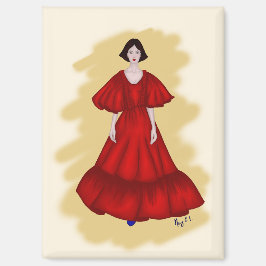 Statement Red Look with Dreamy Yellow Scene Magneet