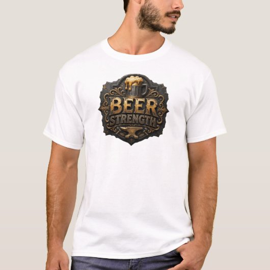 Statement Rode BEER STRENGTH T-shirt (Voorkant)