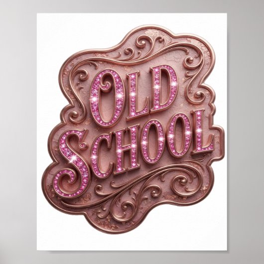 Statement Roze OLD SCHOOL Vet Ontwerp Poster (Voorkant)
