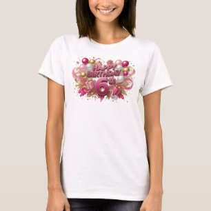 Statement Roze VERJAARDAG 6DE Shirt Ontwerp