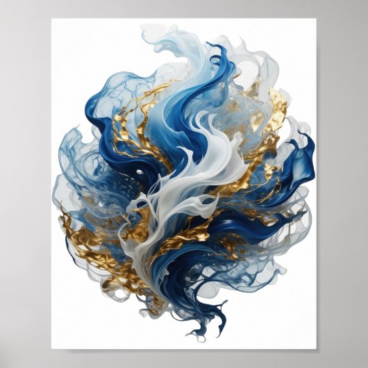 Statement Zilver ABSTRACTE KUNST Ontwerp Poster (Voorkant)