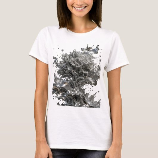 Statement Zilver ABSTRACTE KUNST Statement T-shirt (Voorkant)