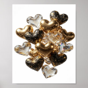 Statement Zilver HARTEN VAN GOUD EN GLAS Poster