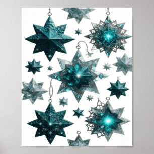 Statement Zilveren BLUE STAR ORNAMENTS Poster