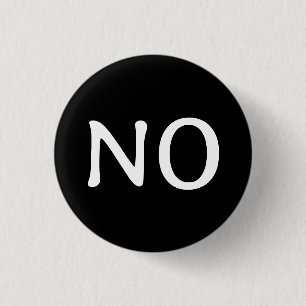 Statementtekst Geen Minimalistische Zwart Wit Ronde Button 3,2 Cm