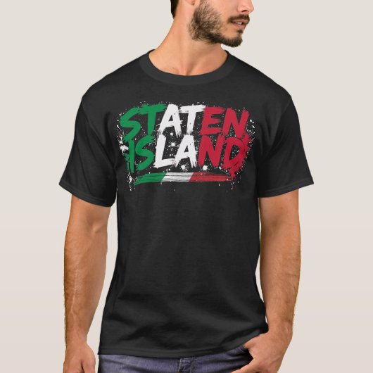 Staten Island Italiaans basic T-shirt (Voorkant)