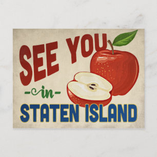 Staten Island New York Apple - Vintage Travel Briefkaart