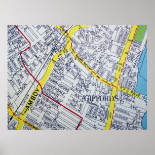 Staten Island, NY  Map Poster