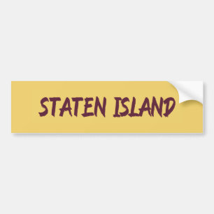 Staten Island Text Base Design Bumpersticker