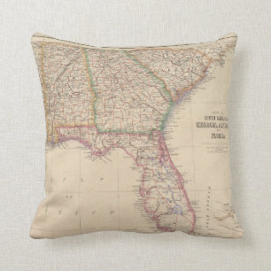 Staten van Zuid-Carolina, Georgië en Alabama Kussen