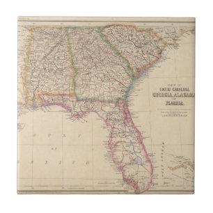 Staten van Zuid-Carolina, Georgië en Alabama Tegeltje