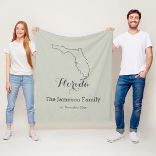 Statenkaart van Florida overzicht van de familie o Fleece Deken