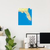 Statenkaart van Florida Poster (Thuiskantoor)