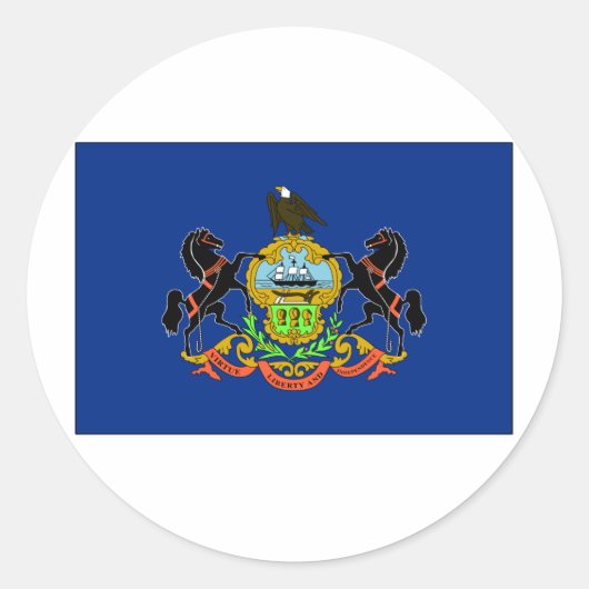 Statenvlag Pennsylvania Ronde Sticker (Voorkant)