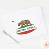 Statenvlag van Californië Ovale Sticker (Envelop)