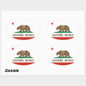 Statenvlag van Californië Ovale Sticker (Vel)