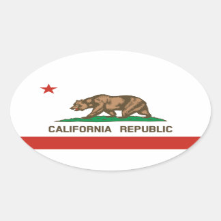 Statenvlag van Californië Ovale Sticker