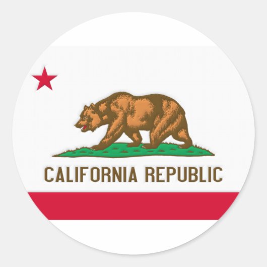 Statenvlag van Californië Ronde Sticker (Voorkant)