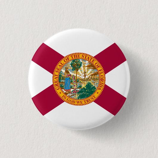 Statenvlag van Florida Ronde Button 3,2 Cm (Voorkant)