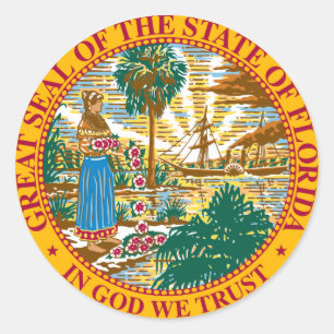 Statenvlag van Florida Ronde Sticker