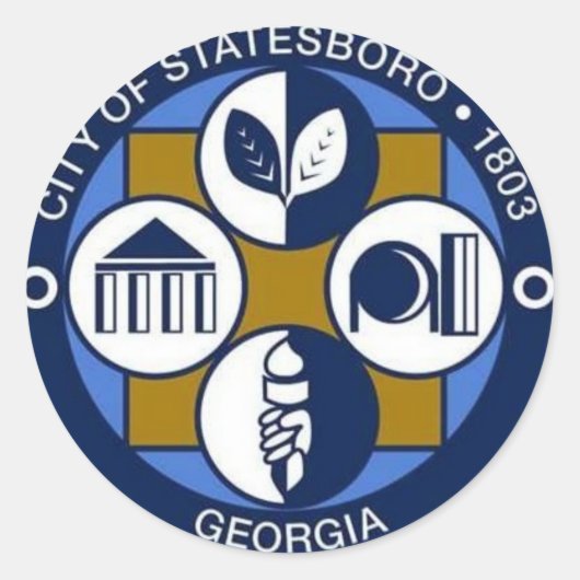 Statesboro, Georgia Seal Ronde Sticker (Voorkant)