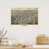 Statesville, NC Panoramic Map - 1907 Poster (Keuken)