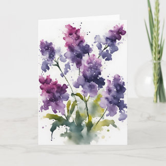 Statice - Waterverf bloemen Kaart