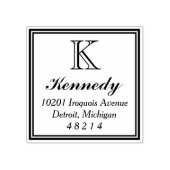 statig vierkant | Monogram retouradres Rubberstempel (Afrduk)