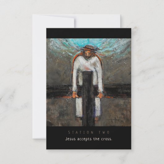 Station 2, Jésus accepte la carte de prière croisé (Devant)