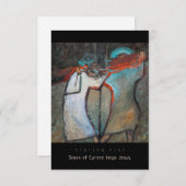 Station 5, Simon de Cyrène aide, Carte de prière (Devant / Derrière)