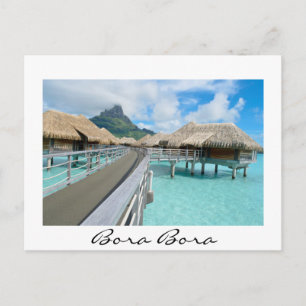 Station balnéaire sur Bora Bora carte postale blan