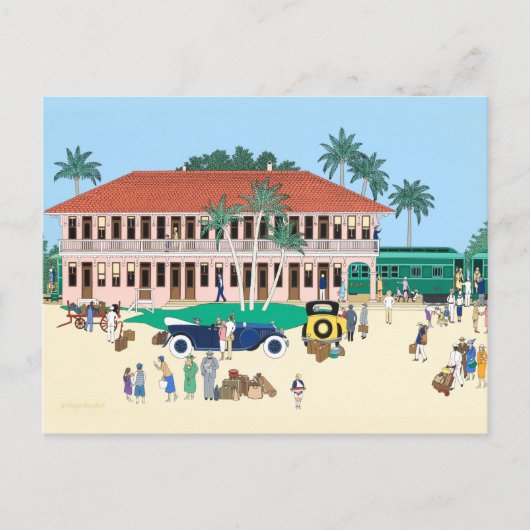 Station Boca Grande Railroad 1928 Briefkaart (Voorkant)