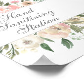 Station de nettoyage à la main Chic Floral Poster  (Coin)