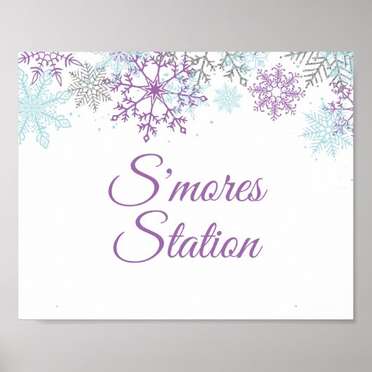 Station de S'mores d'hiver Onederland Affiche Viol (Devant)