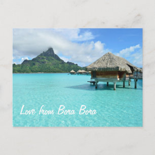 Station de surf Bora Bora carte postale amour text
