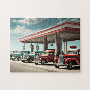 Station d'essence vintage 3 Puzzles photo Internet