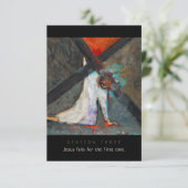 Station Drie, Jezus herfsten #1 Prayer Kaart (Staand voorkant)