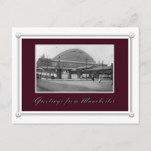  station Manchester Train Briefkaart