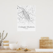 Station Map van College - Texas - City Map Poster (Keuken)