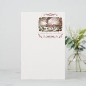 station met aan de sneeuw gebonden treinen briefpapier (Staand voorkant)