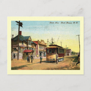 Station Trolley, Bath Beach, Brooklyn Briefkaart