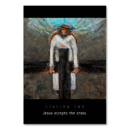Station twee, Jezus accepteert Cross Prayer Kaart