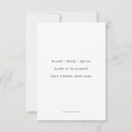 Station twee, Jezus accepteert Cross Prayer Kaart (Achterkant)