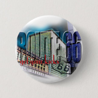 Station van de Unie - Route 66 - Chicago Ronde Button 5,7 Cm