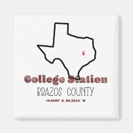 Station van het College, TX Heart Fridge Magnet Magneet