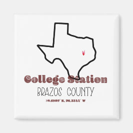 Station van het College, TX Heart Fridge Magnet Magneet