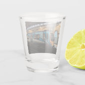 station van Manchester Shot Glas (Achterkant)