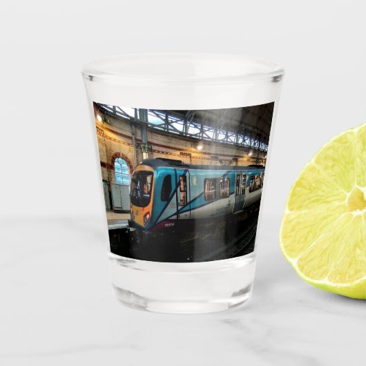 station van Manchester Shot Glas (Voorkant)