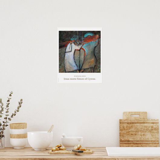 Station Vijf: Jezus ontmoet Simon van Cyrene poste Poster (Keuken)