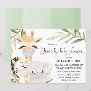 Stationair baby shower safari dieren geslachtsneut kaart